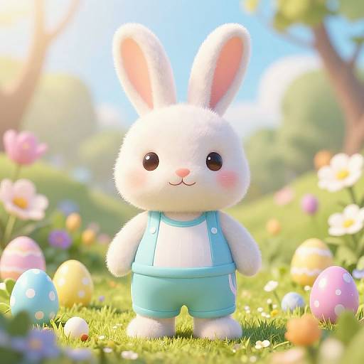 Cute Bunny in Pastel Easter Gymwear