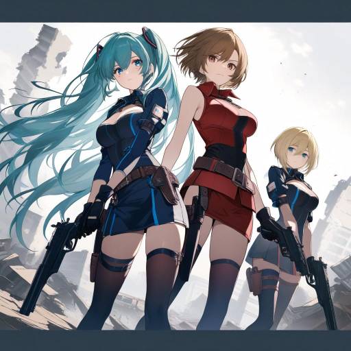 Vocaloid Girls in Combat Attire