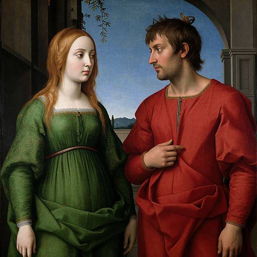 Perugino Style Couple Painting