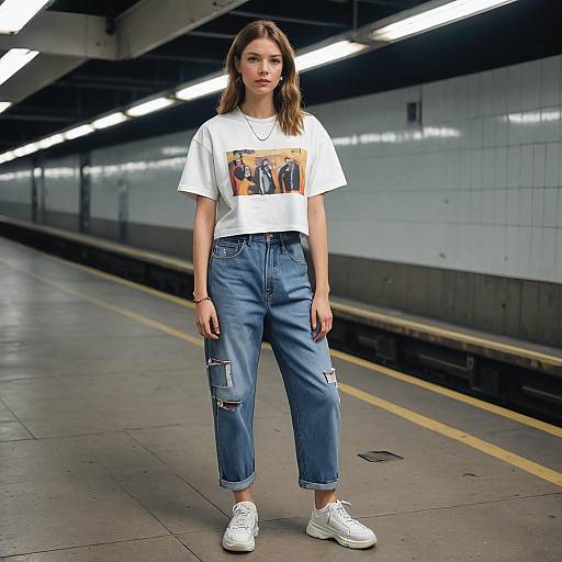 Y2K Fashion: Minimalist Subway Look