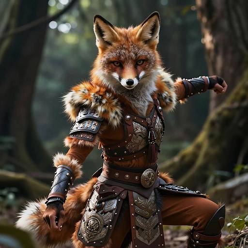 Tribal Fox Warrior in Woodland