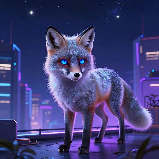 Futuristic Silver Fox Rooftop Garden