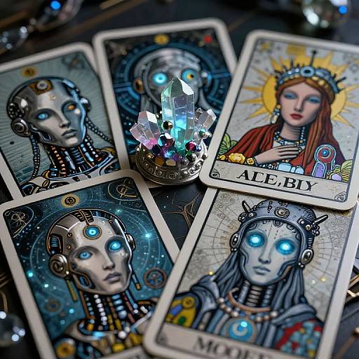 Futuristic AI Tarot Card Illustrations