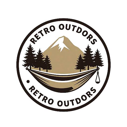 Vintage Camping Hammock Outdoors Logo