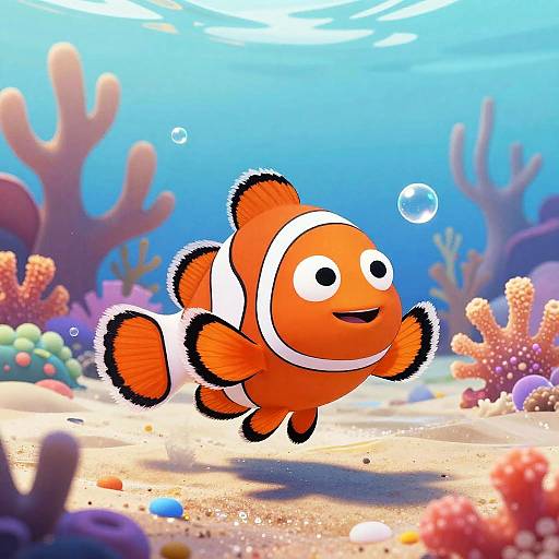 Joyful Clownfish in Vibrant Coral Garden