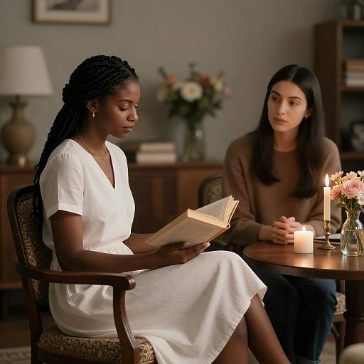 Cozy Candlelit Portrait of Two Women