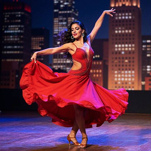 Energetic Latina Salsa Dance Motion