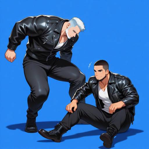 Muscular Duo in Leather Jackets Muscular Duo in Leather Jackets