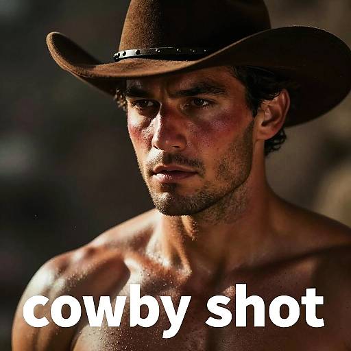 Hyperrealistic Homoerotic Cowboy Shot