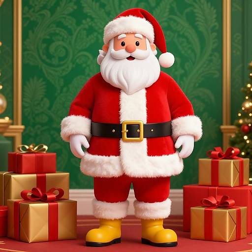 Festive Santa in Luxurious Room