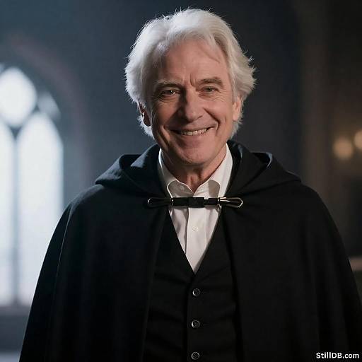 Majestic Older Man in Black Cape