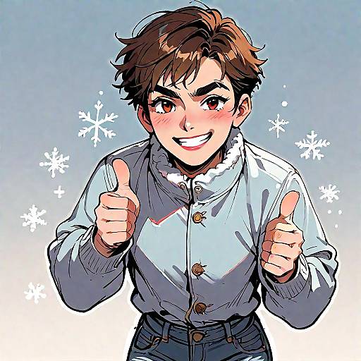 Cool Anime Boy Thumbs Up Sketch