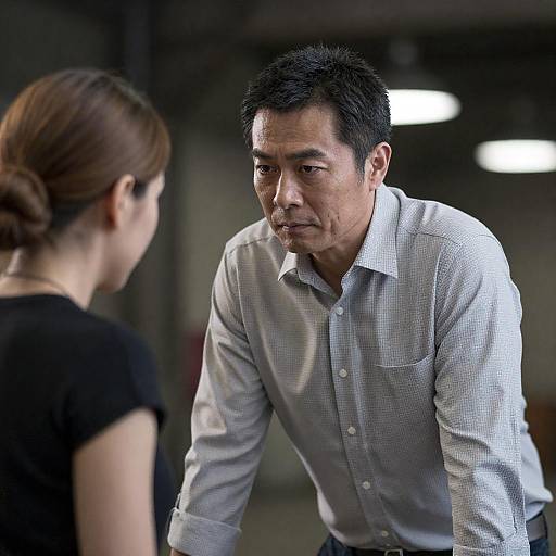 Serious Expressions in Dim Industrial Setting