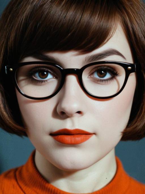 Woman in Velma Costume Close-up Portrait