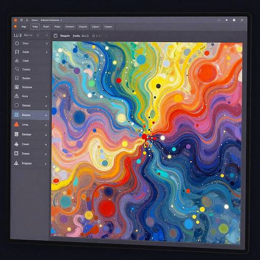 Vibrant Futuristic Digital Painting Interface