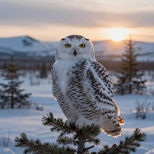 Cinematic Close-Up of Snowy Owl in Tundra