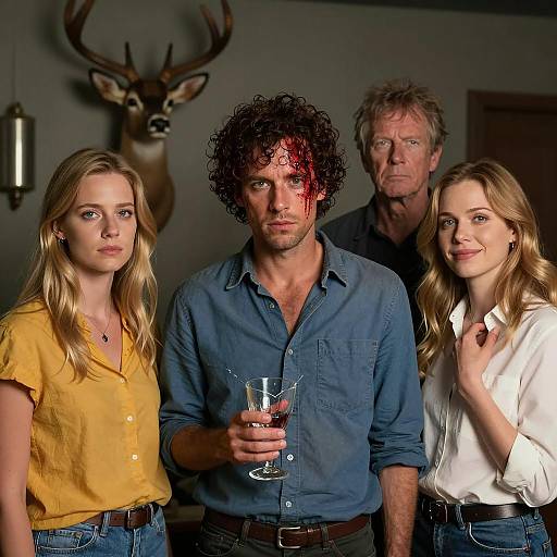 Mysterious Gathering in Dim Light