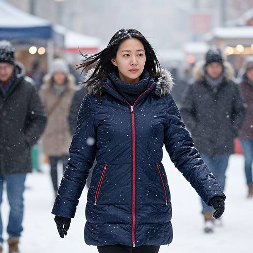 Woman in Starry Winter Coat