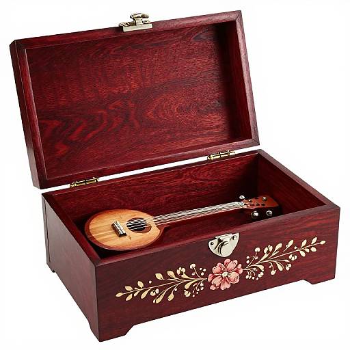Red Wine Floral Musical Jewelry Box