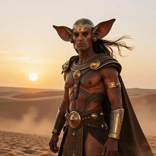 Ferengi Warrior in Desert Landscape