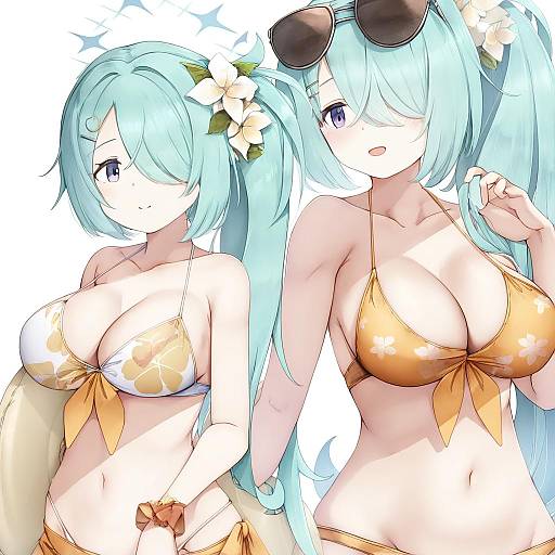 Illustration of Hiyori (swimsuit) (blue archive), blue archive in the style of Sugiyuu