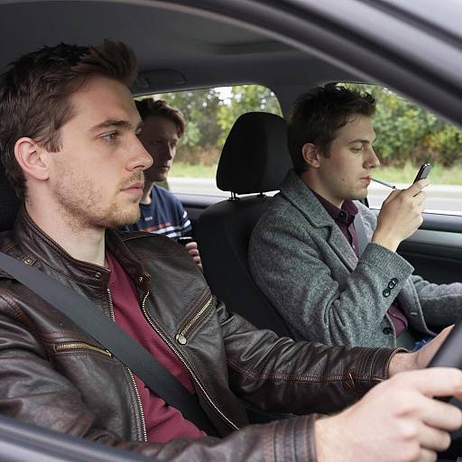 Casual Car Ride with Three Friends