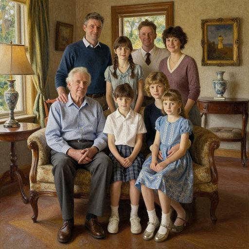 Multi-Generation Family Portrait Impressionist