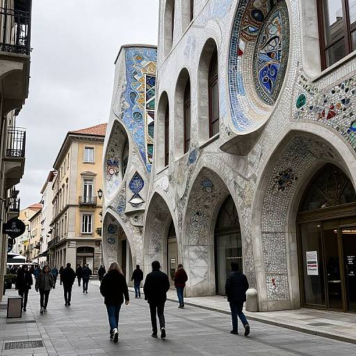 Emotive Marble Mosaic Cityscape
