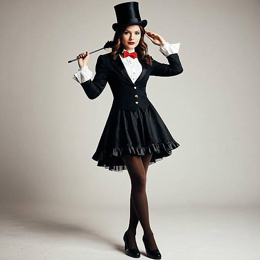 Woman in Ringmaster Costume with Top Hat