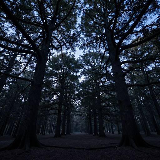 Twilight Upside-Down Forest Scene
