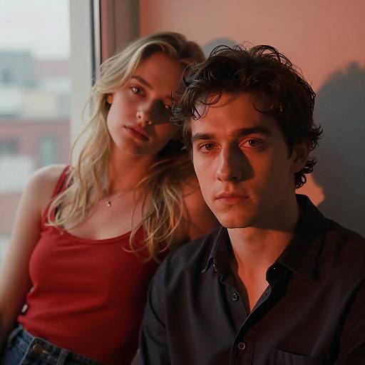 Two People in Warm Dim Light