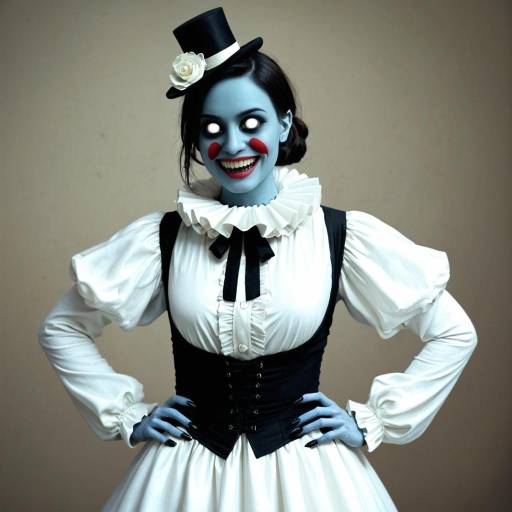 Eerie Clown Girl in Frilly Dress Eerie Clown Girl in Frilly Dress