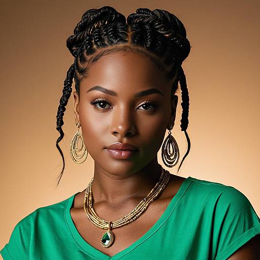 Elegant Portrait of a Black Woman Updo