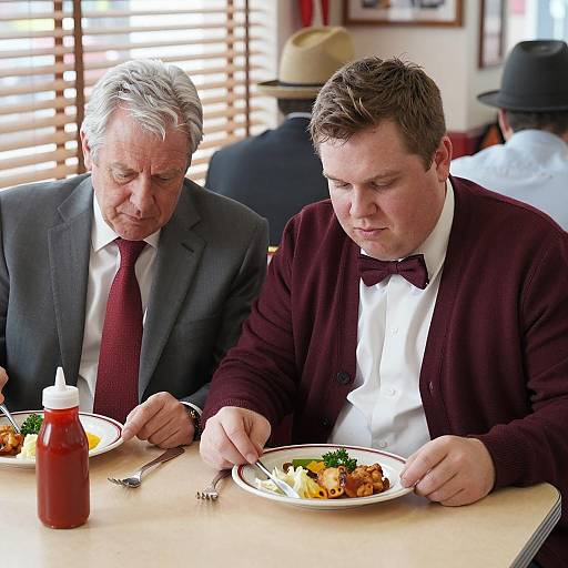 Two Men Dining at a Classic Diner