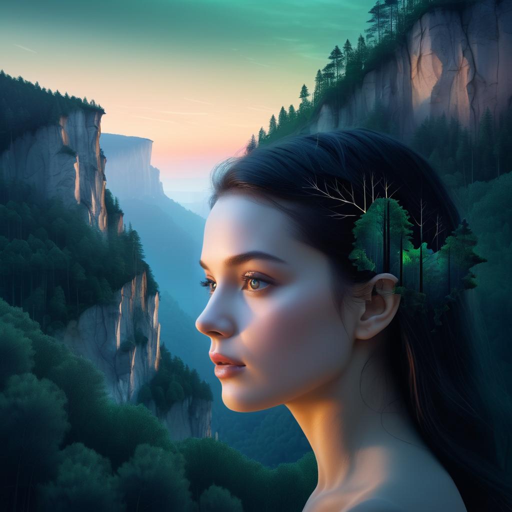 Surreal Portrait: Nature Meets Emotion