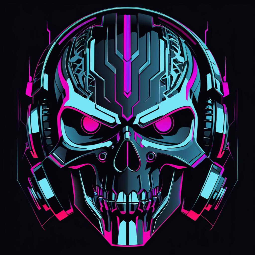 Bold Cyberpunk Pride Skull Vector Design