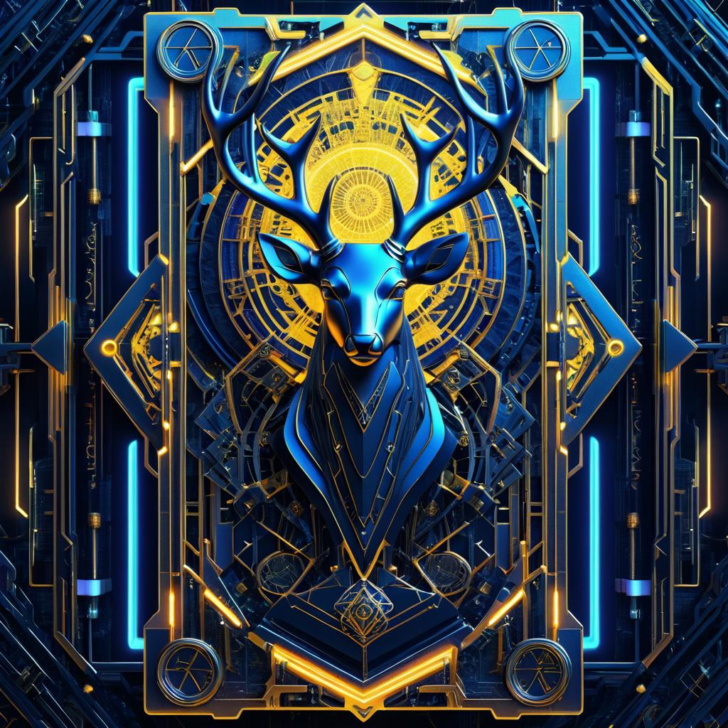 Stunning Cyberpunk Stag Tarot Wallpaper