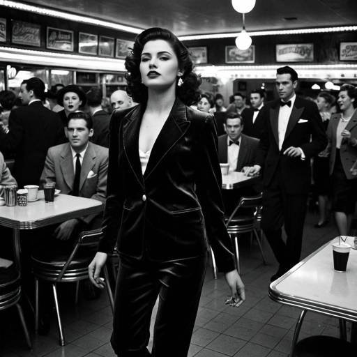 Dancing Goddess in Retro Diner Atmosphere
