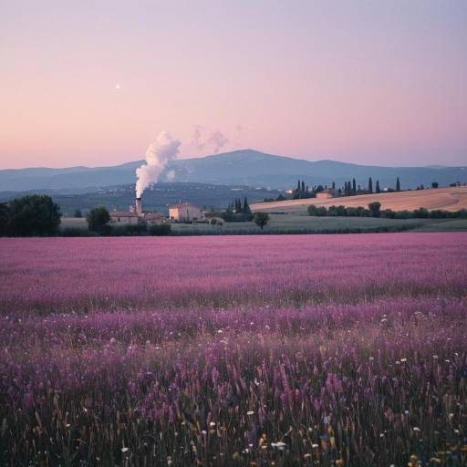 Pastel Twilight in Provence Fields