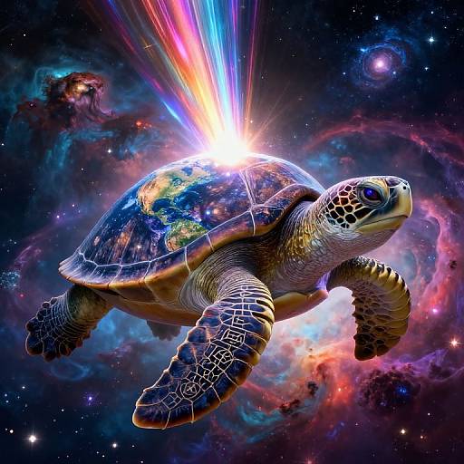 Ancient Cosmic Turtle Carrying Earth