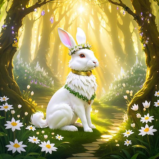 Enchanted Rabbit in a Magical Forest Enchanted Rabbit in a Magical Forest