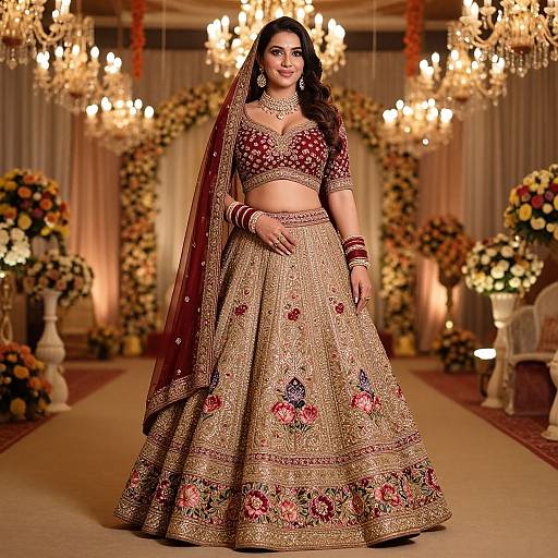 Elegant Indian Bridal Lehenga Portrait