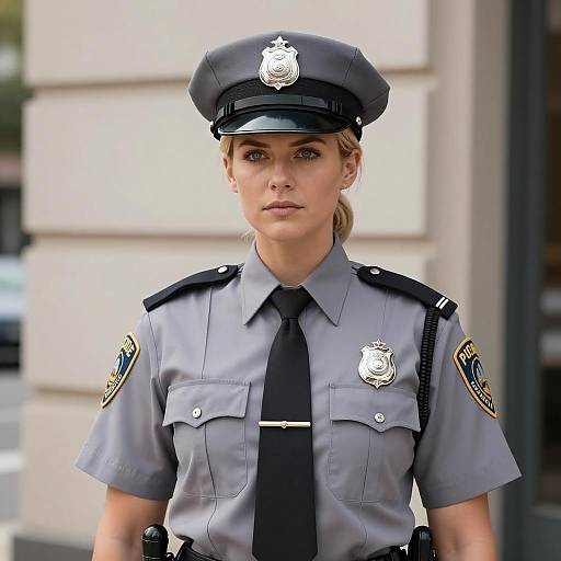 Blonde Woman in Realistic Police Costume