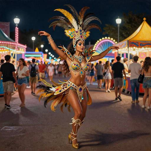 Vibrant Carnival Dancer Neon Festival