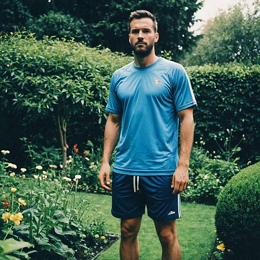 Man in Blue Sport Clothes Outdoors