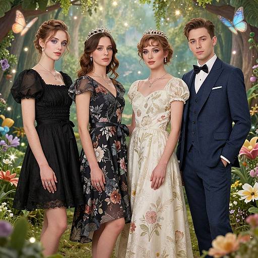 Elegant Gender Bender Costumes in Fairy Garden