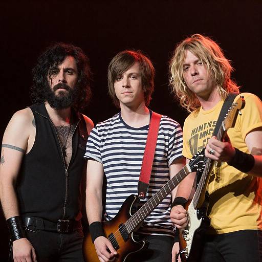 Three Male Rock Musicians on Stage