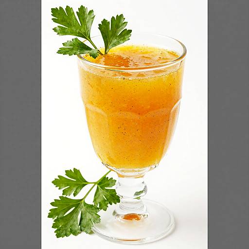 Vibrant Orange Drink with Parsley