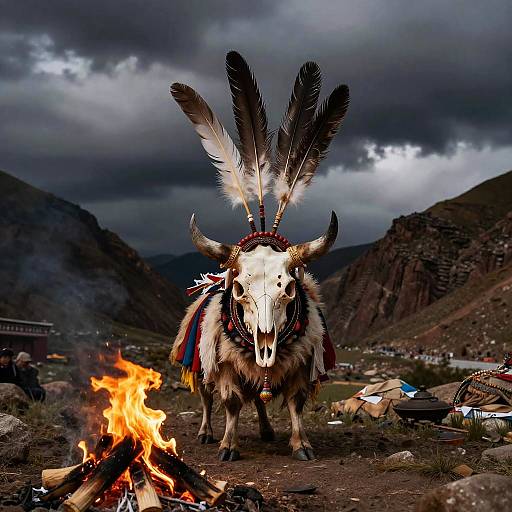 Tibetan Sky Burier in Volcanic Canyon