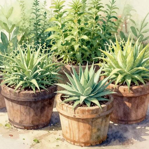 Lush Tarhun Herb Garden Watercolor